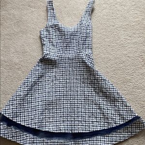 Blue and white dress